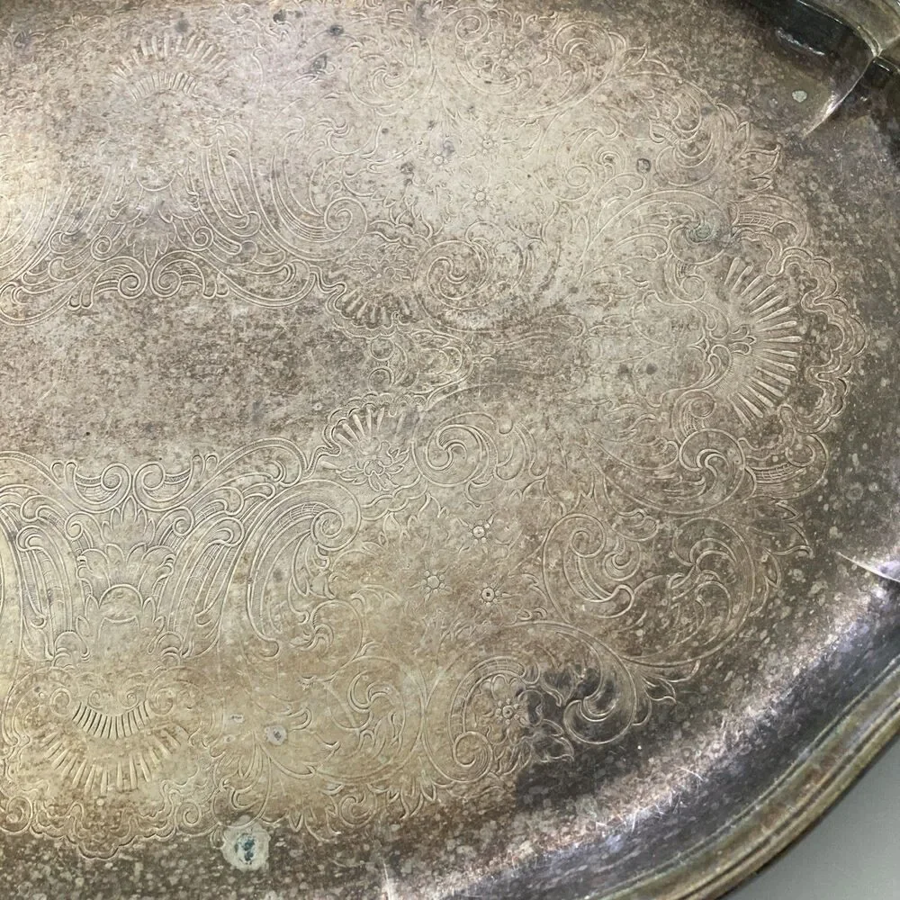 Sheffield Silver Company Silver-Plated Tea Tray Made in USA 14